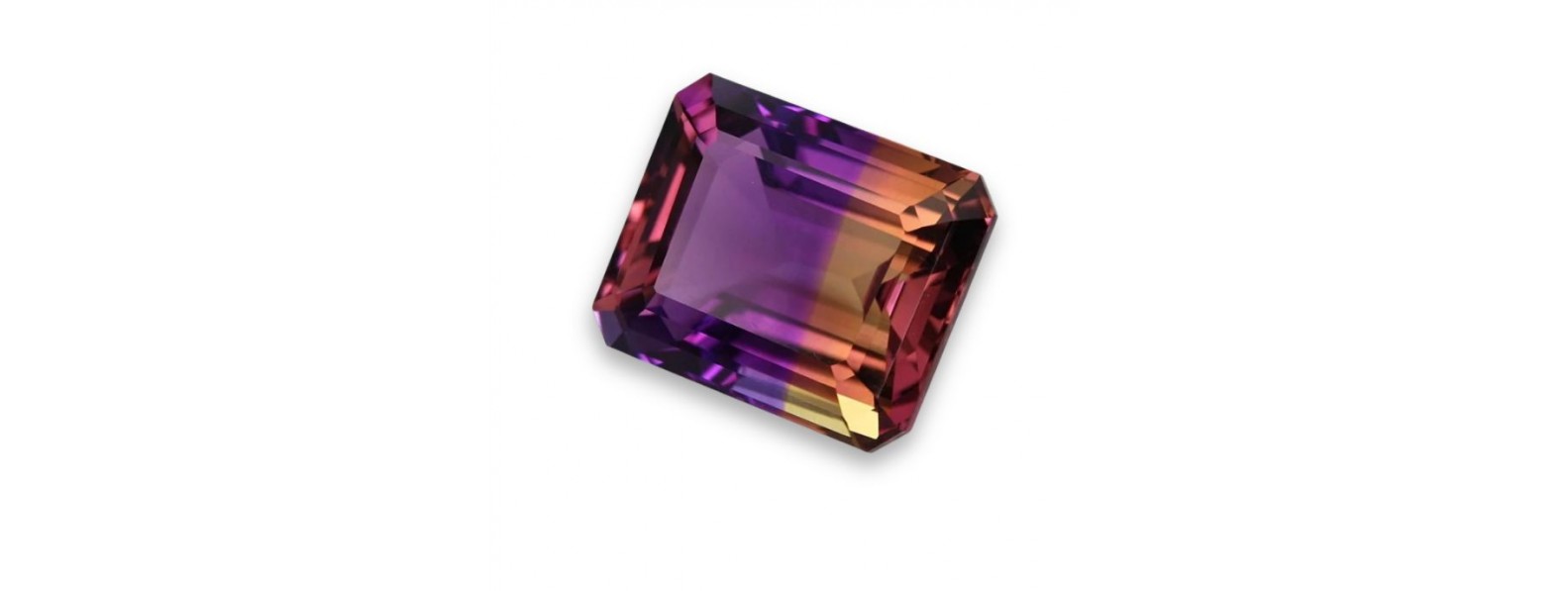 Natural Ametrine gemstone showing distinct purple and yellow bi-color quartz formation