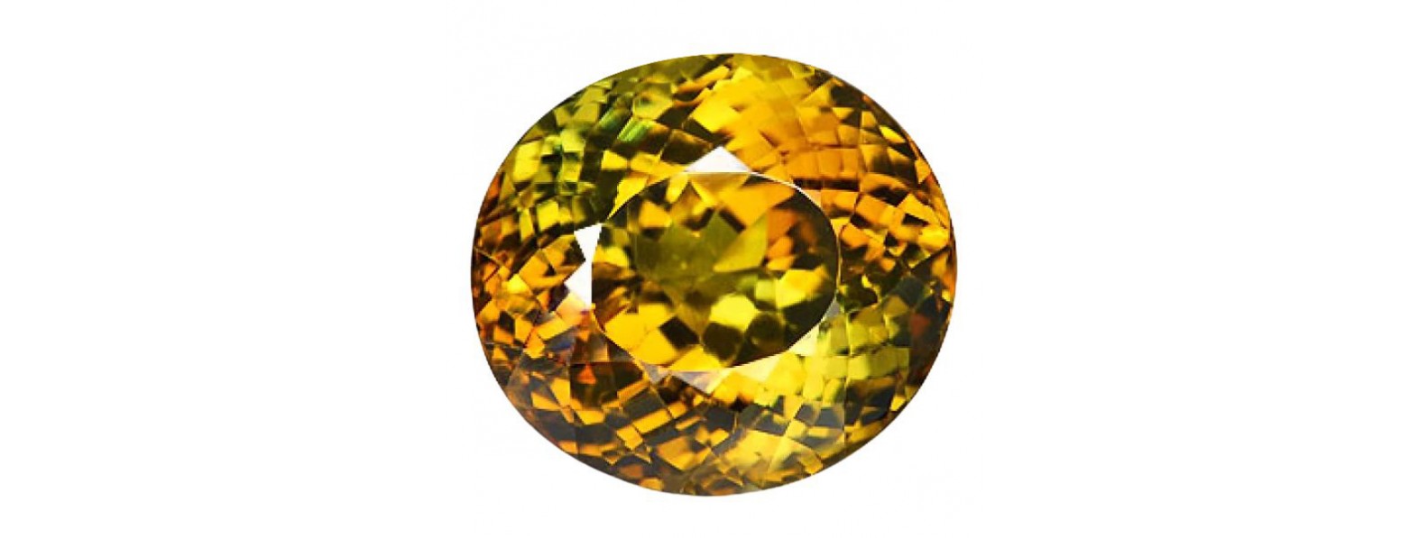 Natural chrysoberyl gemstone showing golden yellow color and cat's eye chatoyancy