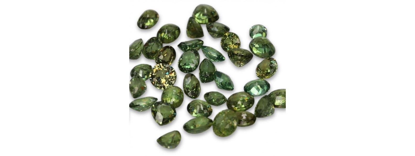 Natural Demantoid Garnet gemstone with vivid green color and brilliant sparkle