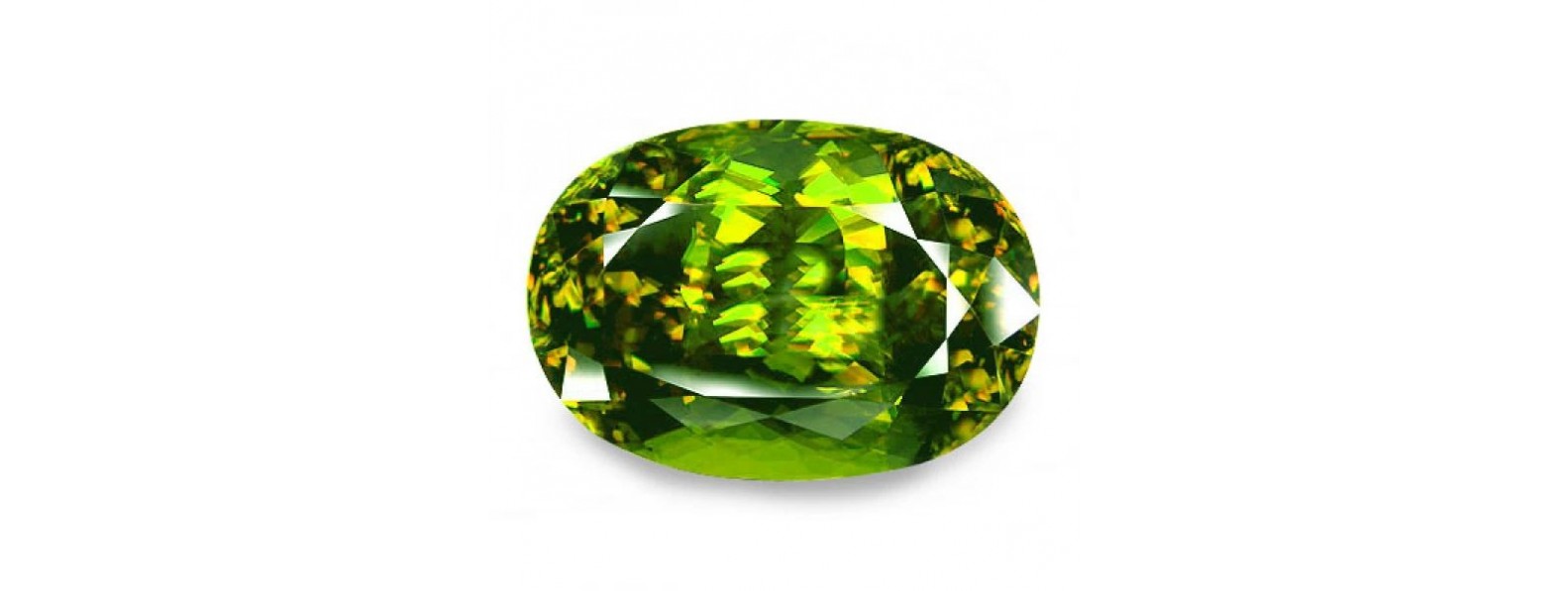 Natural sphene titanite gemstone showing fire dispersion and chrome green variety