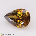 Natural Sphene 6.11 Carats Golden Yellow With Red Sparks Pear 14x10 mm Loose Gemstone - Image 3