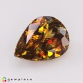 Natural Sphene 6.11 Carats Golden Yellow With Red Sparks Pear 14x10 mm Loose Gemstone - Image 7