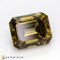 Natural Zircon 9.71 Carats Honey Yellow Emerald 12x9 mm Loose Gemstone - Image 1