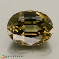 Natural Zircon 4.57 Carats Honey Green Oval 10x8 mm Loose Gemstone - Image 1
