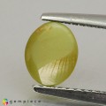 Natural Chrysoberyl cats eye 1.15 Carats Yellow Oval Cabochon 7x6 mm Loose Gemstone - Image 3