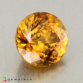 Natural Sphene 1.42 Carats Golden Yellow With Red Sparks Round 7x5 mm Loose Gemstone - Image 7