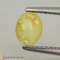 Natural Chrysoberyl cats eye 1.25 Carats Yellowish Green Oval Cabochon 7x5 mm Loose Gemstone - Image 3