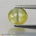 Natural Chrysoberyl cats eye 2.35 Carats Greenish Yellow Oval Cabochon 7x5 mm Loose Gemstone - Image 1