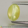 Natural Chrysoberyl cats eye 1.35 Carats Yellowish Green Oval Cabochon 7x5 mm Loose Gemstone - Image 1