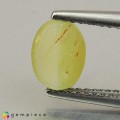 Natural Chrysoberyl cats eye 1.35 Carats Yellowish Green Oval Cabochon 7x5 mm Loose Gemstone - Image 3