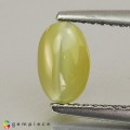 Natural Chrysoberyl cats eye 1.19 Carats Yellowish Green Oval Cabochon 7x5 mm Loose Gemstone - Image 1