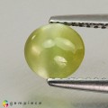 Natural Chrysoberyl cats eye 1.45 Carats Yellowish Green Round Cabochon 7x6 mm Loose Gemstone - Image 1