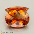 Natural Madeira citrine 15.27 Carats Orange Oval Checker 16x12 mm Loose Gemstone - Image 1