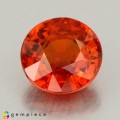 Natural Spessartite garnet 2.17 Carats Vivid Orange Round 7x4 mm Loose Gemstone - Image 1