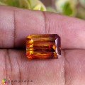 Natural Sphalerite 15.24 Carats Orange Red Emerald Cut 14x10 mm Loose Gemstone - Image 1