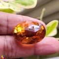 Natural Madeira citrine 39.18 Carats Madeira Orange Oval Checker 25x19 mm Loose Gemstone - Image 3