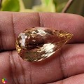 Natural Scapolite 21.37 Carats Light Champagne Yellow Pear 27x16 mm Loose Gemstone - Image 1