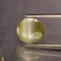 Natural Chrysoberyl cats eye 2.09 Carats Yellow Oval Cabochon 8x7 mm Loose Gemstone - Image 1