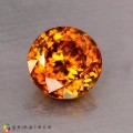 Natural Sphene 1.65 Carats Golden Yellow With Red Sparks Round 7x4 mm Loose Gemstone - Image 1
