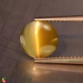 Natural Chrysoberyl cats eye 2 Carats Yellow Round 9x3 mm Loose Gemstone - Image 1