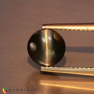 Green to light purple pink natural alexandrite cats eye round cabochon  2.73cts - 7x5mm Green to light purple pink natural alexandrite cats eye round cabochon  2.73cts - 7x5mm