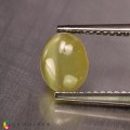 Natural Chrysoberyl cats eye 2.02 Carats Yellow Oval Cabochon 7x6 mm Loose Gemstone - Image 3