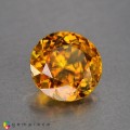 Natural Sphene 1.17 Carats Golden Yellow With Red Sparks Round 7x4 mm Loose Gemstone - Image 6