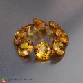 Natural Sphene 7.19 Carats Golden Yellow With Red Sparks Round 6x4 mm Loose Gemstone - Image 3