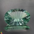 Natural Fluorite 59.14 Carats Sea Green Concave 31x21 mm Loose Gemstone - Image 1