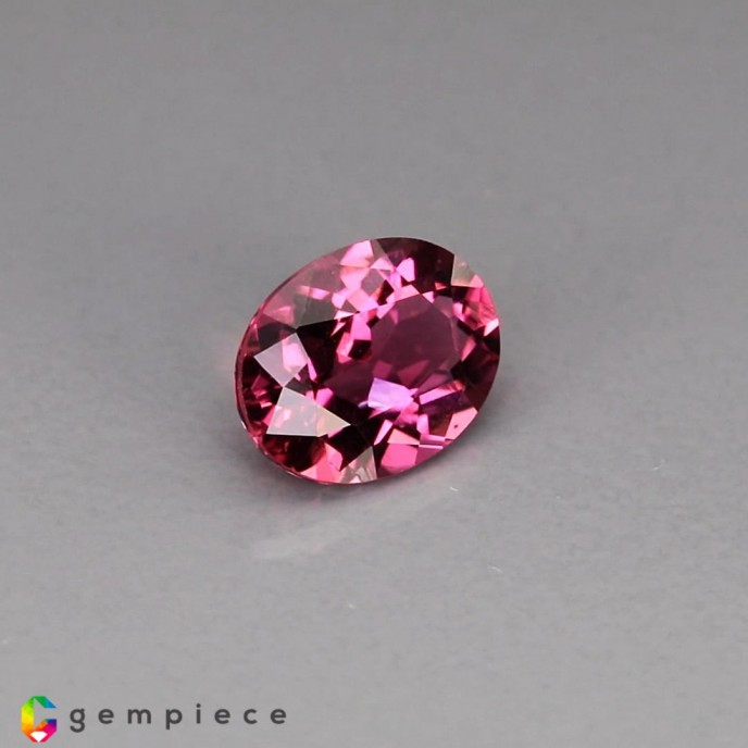 Purplish pink natural rubellite oval shaped 1cts - 7x6mm