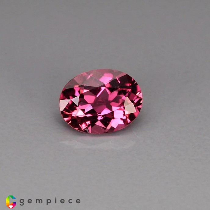 Purplish pink natural rubellite oval shaped 1cts - 7x6mm