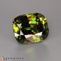 Natural Sphene 47.10 Carats Fine Green with Red Flashes Cushion 23x19 mm Loose Gemstone - Image 5