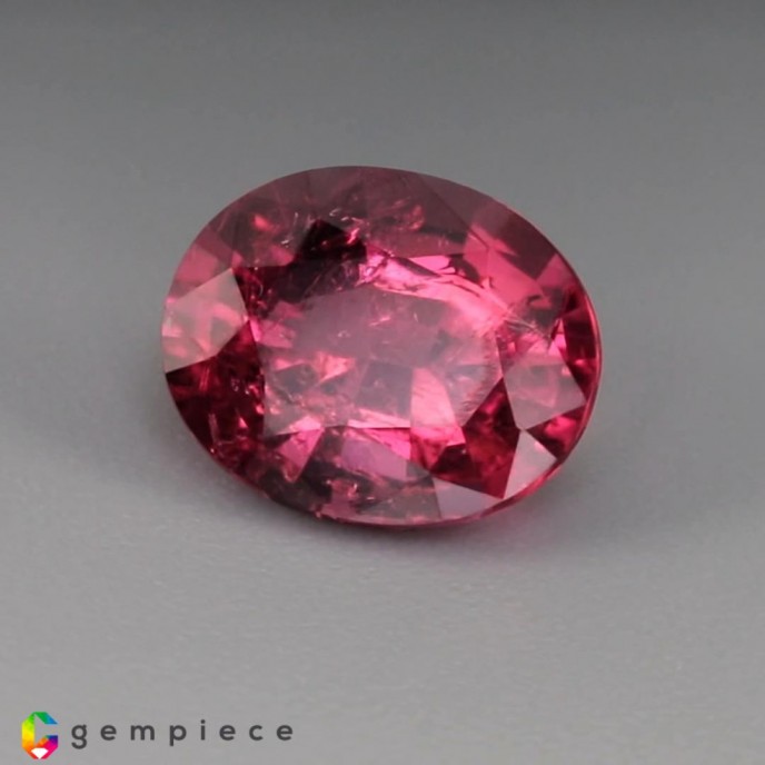 Purplish pink natural rubellite oval shaped 2.20cts - 9x8mm