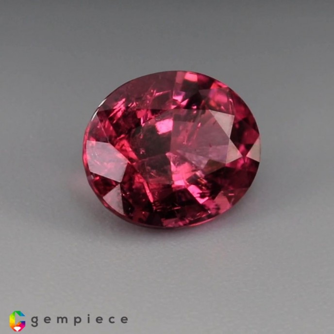 Purplish pink natural rubellite oval shaped 2.20cts - 9x8mm