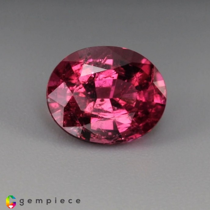 Purplish pink natural rubellite oval shaped 2.20cts - 9x8mm