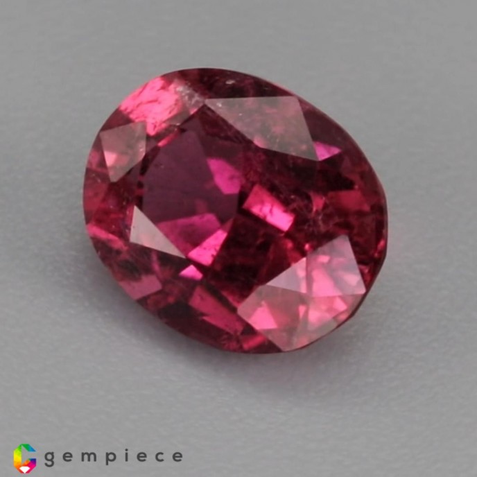 Purplish pink natural rubellite ova 2.09cts - 9x7mm