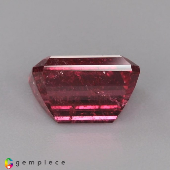 Purplish pink natural rubellite emerald cut  5.55cts - 11x8mm