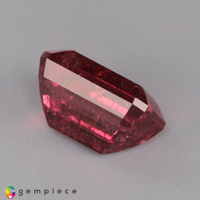 Purplish pink natural rubellite emerald cut  5.55cts - 11x8mm