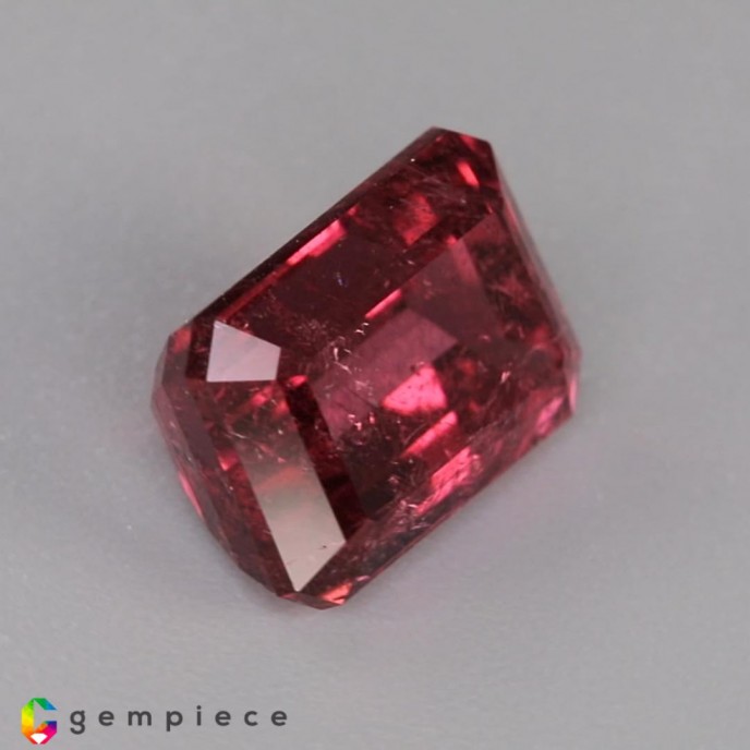 Purplish pink natural rubellite emerald cut  5.55cts - 11x8mm