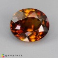 Natural Sphene 2.71 Carats Honey Yellow Brown with Red Flashes Oval 9x7 mm Loose Gemstone - Image 7