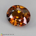 Natural Sphene 2.71 Carats Honey Yellow Brown with Red Flashes Oval 9x7 mm Loose Gemstone - Image 2