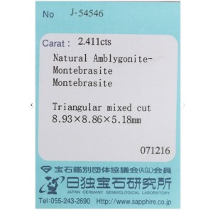 montebrasite  2.41cts - 9x5mm