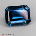 Natural Topaz 32.76 Carats London Blue Emerald 20x16 mm Loose Gemstone - Image 1
