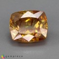 Natural Sphalerite 8.41 Carats Golden Yellow with Red Stripes Cushion 11x10 mm Loose Gemstone - Image 1