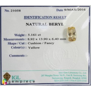 beryl  5.46cts - 14x9mm