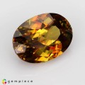 Natural Sphene 2.73 Carats Honey Yellow with Orange Red Sparks Oval 10x7 mm Loose Gemstone - Image 6
