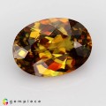 Natural Sphene 2.73 Carats Honey Yellow with Orange Red Sparks Oval 10x7 mm Loose Gemstone - Image 7