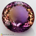 Natural Ametrine 80.12 Carats Purple to Yellow Round 28x17 mm Loose Gemstone - Image 7