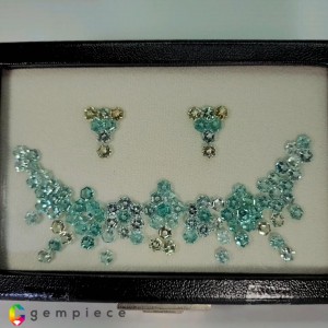 beryl set  51.26cts - 6x3mm