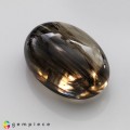 Natural Scapolite 41.31 Carats Smoky Rainbow Rutiles Oval Cabochon 26x18 mm Loose Gemstone - Image 3